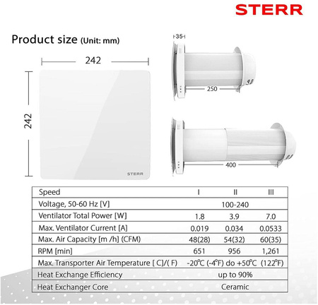 HRV160 - Ventilator med varmegenvinding